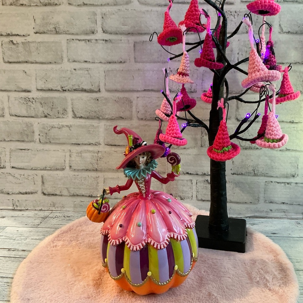 Ghoulish Witch Candy PumpkinHalloween Decor